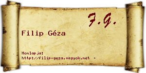 Filip Géza névjegykártya